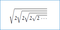 \sqrt{2\sqrt{2\sqrt{2\sqrt{2\,\cdots}}}}